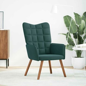 Relaxstoel fluweel donkergoen 2