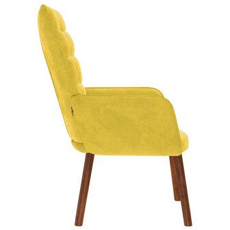 Relaxstoel fluweel geel 4