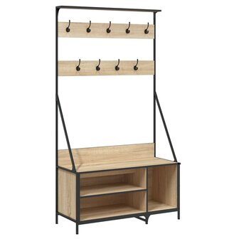 Kledingrek met schoenenrek 100x41x184 cm sonoma eikenkleurig 2