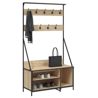 Kledingrek met schoenenrek 100x41x184 cm sonoma eikenkleurig 3