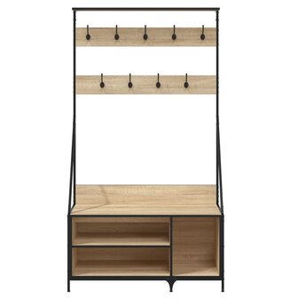 Kledingrek met schoenenrek 100x41x184 cm sonoma eikenkleurig 4