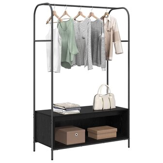 Kledingrek met opslag Zwart 100 x 44 x 160 cm Bewerkt hout 3