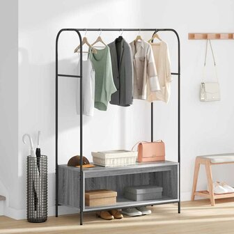 Kledingrek met opslag Grijs 100 x 44 x 160 cm Bewerkt hout 4