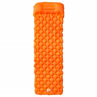Kampeermatras met kussen opblaasbaar 1-persoons oranje 2