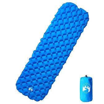 Kampeermatras opblaasbaar 190x58x6 cm 1-persoons blauw 1