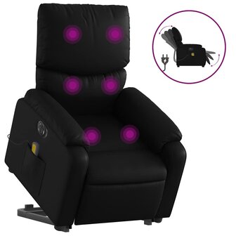 Sta-op-massagestoel elektrisch kunstleer zwart 2