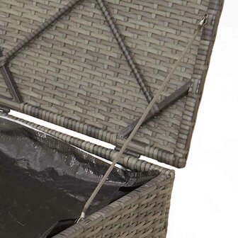 Kussenbox met opslag Grijs 50 x 50 x 50 cm poly rattan 8