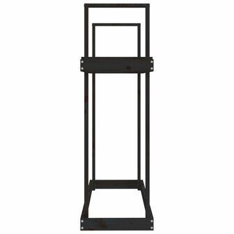 Haardhoutrek 110x35x108,5 cm massief grenenhout zwart 6