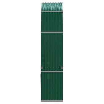 Haardhoutopslag 120x45x210 cm gegalvaniseerd staal groen 5