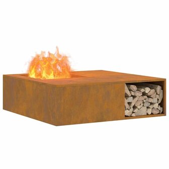 Vuurkorf Bruin 100 x 100 x 30 cm Cortenstaal 3