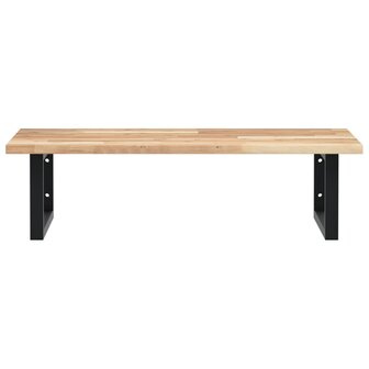 Badkamer wandschap staal en massief acaciahout 4