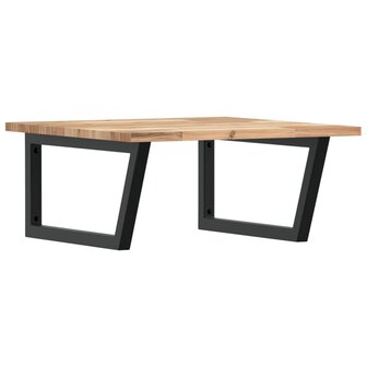 Badkamer wandschap staal en massief acaciahout 2