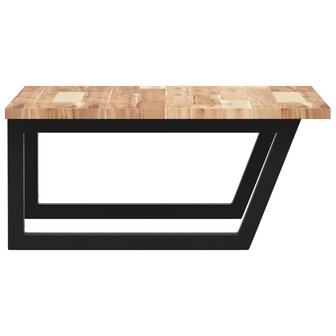Badkamer wandschap staal en massief acaciahout 5