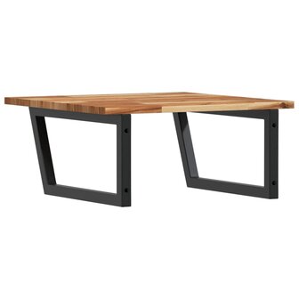 Badkamer wandschap staal en massief acaciahout 6