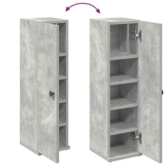 Badkamerkast met rolhouder 20,5x22x72 cm betongrijs 8