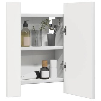 Badkamerkast met spiegel en LED 40x12x45 cm acryl wit 7