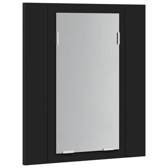 Badkamerkast met spiegel en LED 40x12x45 cm acryl zwart 8