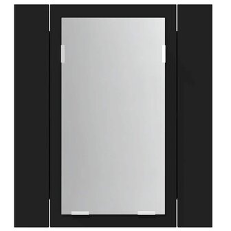 Badkamerkast met spiegel en LED 40x12x45 cm acryl zwart 9