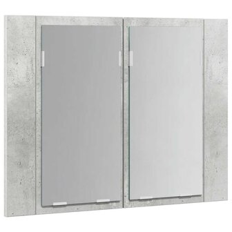 Badkamerkast met spiegel en LED 60x12x45 cm acryl betongrijs 8