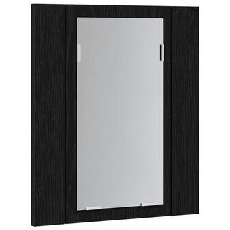 LED badkamerspiegelkast zwart eiken 40x12x45 cm bewerkt hout 7