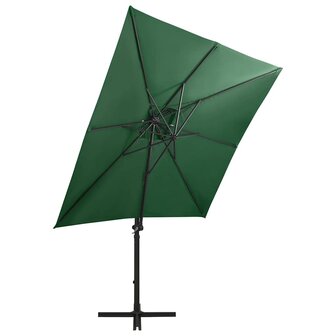 Zweefparasol met paal en LED-verlichting 250 cm groen 4