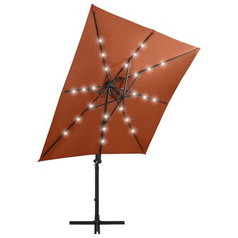 Zweefparasol met paal en LED-verlichting 250 cm terracottakleur 3