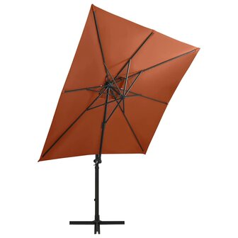 Zweefparasol met paal en LED-verlichting 250 cm terracottakleur 4
