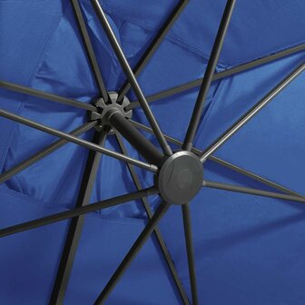 Zweefparasol met paal en LED-verlichting 300 cm azuurblauw 9