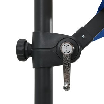 Zweefparasol met LED en stalen paal 250x250 cm azuurblauw 7