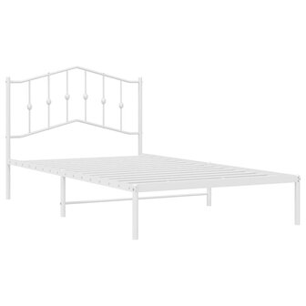 Bedframe met hoofdbord metaal wit 100x200 cm 5