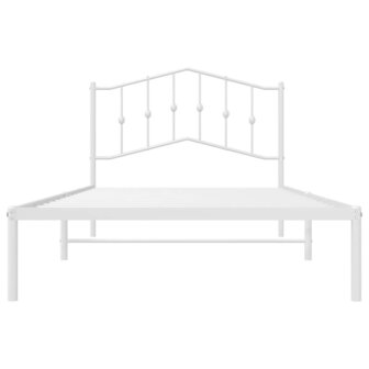Bedframe met hoofdbord metaal wit 100x200 cm 6