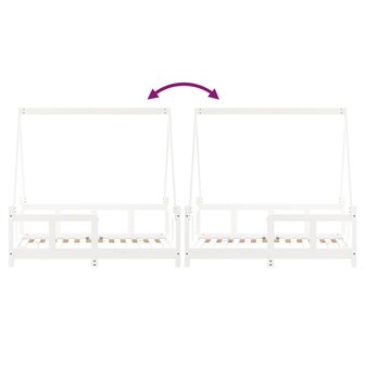 Kinderbedframe 70x140 cm massief grenenhout wit 8
