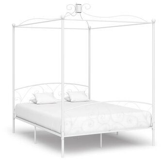 Hemelbedframe metaal wit 180x200 cm 1