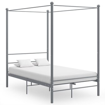 Hemelbedframe metaal grijs 120x200 cm  1