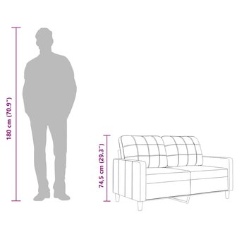Tweezitsbank 120 cm stof lichtgeel 9
