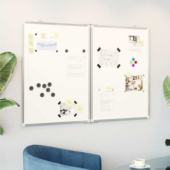 Whiteboard magnetisch inklapbaar 120x100x1,7 cm aluminium 1