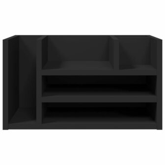 Bureau organiser 44,5x24x25 cm bewerkt hout zwart 4