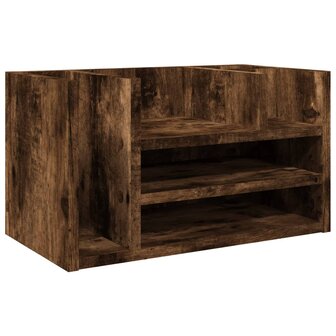 Bureau organiser 44,5x24x25 cm bewerkt hout gerookt eikenkleur 2