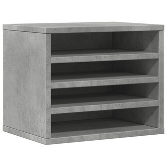 Bureau organiser 36x26x29,5 cm bewerkt hout betongrijs 2