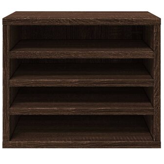 Bureau organiser 36x26x29,5 cm bewerkt hout bruin eikenkleurig 4