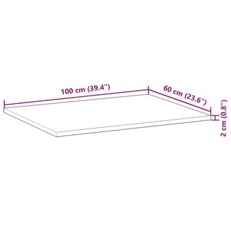 Bureaublad met olieafwerking 100x60x2 cm massief acaciahout 9