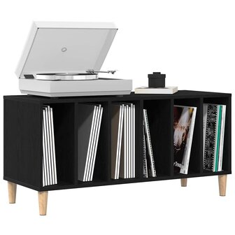 Platenkast met plank Zwart eiken 100 x 38 x 48 cm Bewerkt hout 3