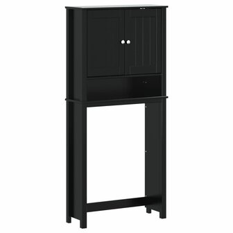 Wasmachinekast BERG 76x27x164,5 cm massief hout zwart 2