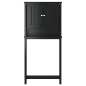 Wasmachinekast BERG 76x27x164,5 cm massief hout zwart 3