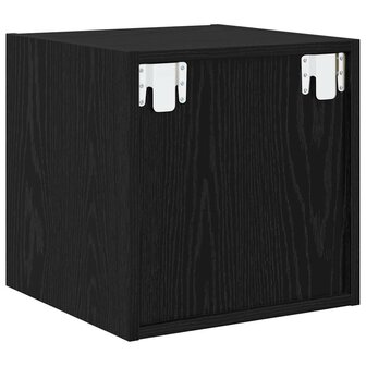 Wandkast met plank Zwart eiken 37 x 37 x 37 cm Bewerkt hout 8