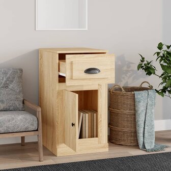 Bijzetkast met lade 40x50x75 cm bewerkt hout sonoma eikenkleur 3