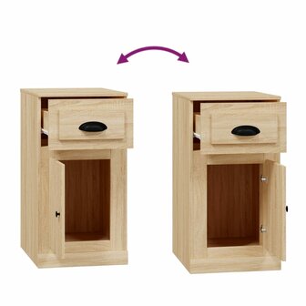 Bijzetkast met lade 40x50x75 cm bewerkt hout sonoma eikenkleur 9