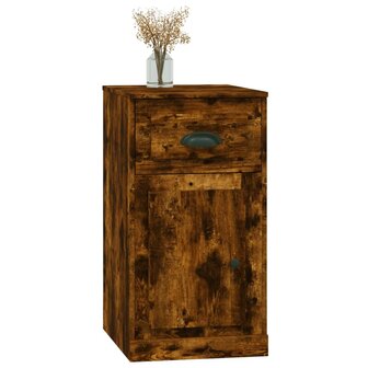 Bijzetkast met lade 40x50x75 cm bewerkt hout gerookt eikenkleur 4