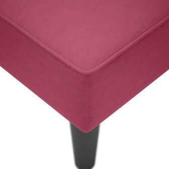 Chaise longue met rechterarmleuning fluweel wijnrood 7