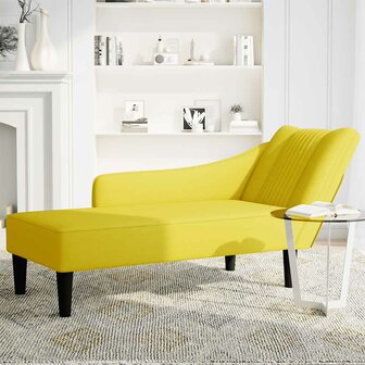 Chaise longue met rechterarmleuning fluweel geel 3